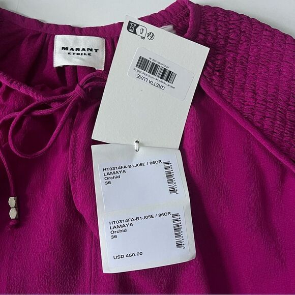 Isabel Marant NWT Lamaya crepe blouse 36 - Picture 11 of 14